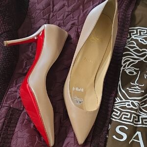 Christian Louboutin Elegant Nude and Red Women's Pumps